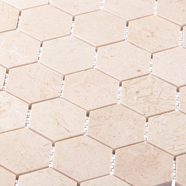 Andova Tiles ANDOVA TILES Channing 2" x 2" Marble Honeycomb Mosaic Floor Use Tile - ANDCHA130