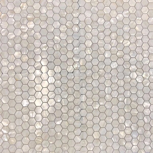 Apollo Tile Pearl Hexagon Mosaic 18.69 sq.ft 11.6 in. x11.6 in. Shell Tile, 20PK - APLSMA99007EC49