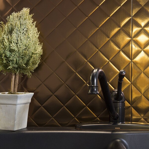 Fasade Fasade 18in x 24in Quilted Oil Rubbed Bronze Backsplash Panel 5pk - PB5426