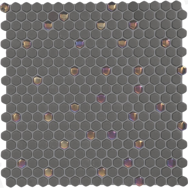 Daltile Starcastle 5/8'' Mini Hexagon Glass Wall and Floor Mosaic, 15PK - SC79MINIHEXMSMT