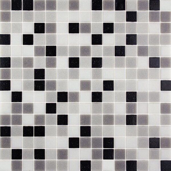Apollo Tile Mingles 12 in. x 12 in. Glossy Gray and Black Glass Mosaic Wall and Floor Tile 20 sqft/case, 20PK - MIX2088GR730A