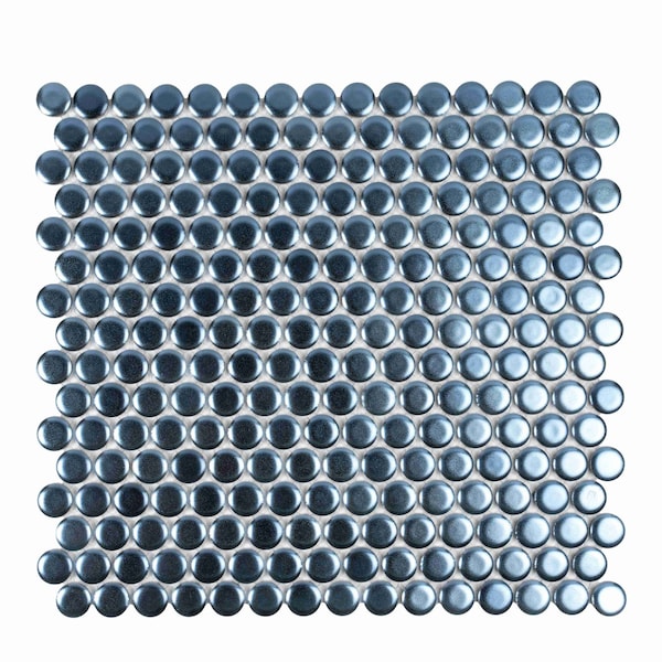 Apollo Tile Cirkel 11.46 in. x 12.4 in. Matte Blue Porcelain Mosaic Wall and Floor Tile 9.87 sqft/case, 10PK - ORB8805NVMA