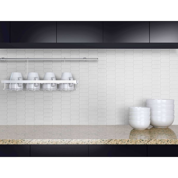 Msi Retro Picket Bianco 13.99 In. X 10.76 In. X 8 Mm Porcelain Mesh-Mounted Mosaic Tile, 10PK - ZOR-MD-0211