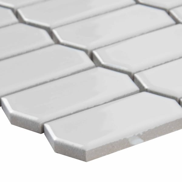 Msi Retro Picket Bianco 13.99 In. X 10.76 In. X 8 Mm Porcelain Mesh-Mounted Mosaic Tile, 10PK - ZOR-MD-0211