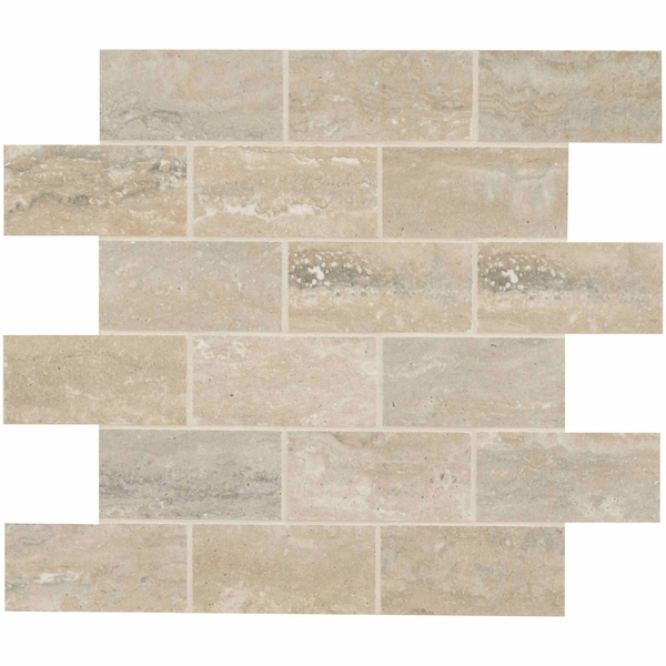 Msi Veneto Sand 12 In. X 12 In. X 10Mm Polished Porcelain Mesh-Mounted Mosaic Floor And Wall Tile, 8PK - ZOR-PT-0496