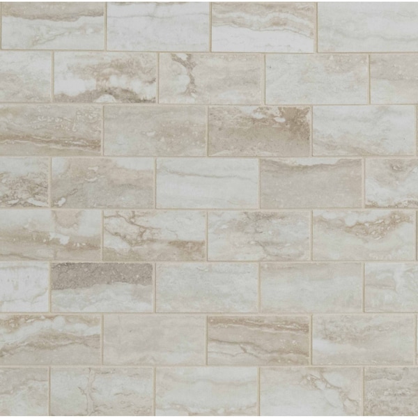 Msi Bernini Bianco 2 In. X 4 In. Matte Porcelain Mesh-Mounted Mosaic Floor & Wall Tile, 8PK - ZOR-PT-0390