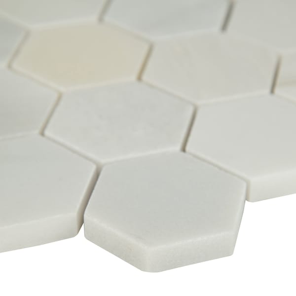 Msi Arabescato Carrara SAMPLE Honed Marble Mesh-Mounted Mosaic Tile - ZOR-MD-0476-SAM