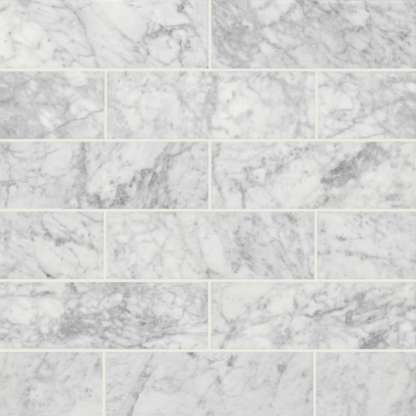 Msi Carrara White 4" X 12" Polished Marble Floor And Wall Tile, 15PK - ZOR-NS-0065