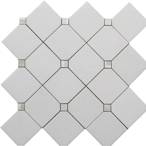 Apollo Tile Pearl White 11.4 in x 11.4 in Thassos, Shell Floor and Wall Mosaic Tile 4.51 sqft/case, 5PK - APLALA88S18A