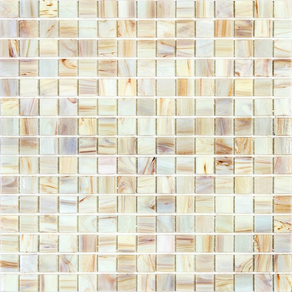 Apollo Tile Celestial 12 in. x 12 in. Glossy Beige Glass Mosaic Wall and Floor Tile 20 sq. ft./case, 20PK - APLST88BG308A