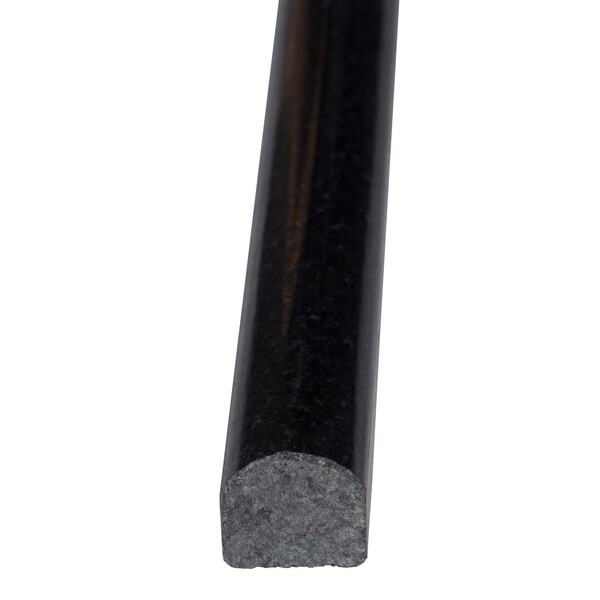 Msi Absolute Black Pencil Molding 3/4 In. X 12 In. Polished Granite Wall Tile, 20PK - ZOR-MD-T-0001