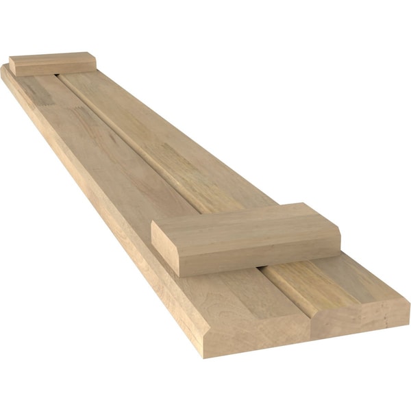 Ekena Millwork Americraft 2-Board (2 Batten) Wood Joined Board-n-Batten Shutters w/Ellipt Top, ARW101BE207X36UNH, PR - ARW101BE207X36UNH