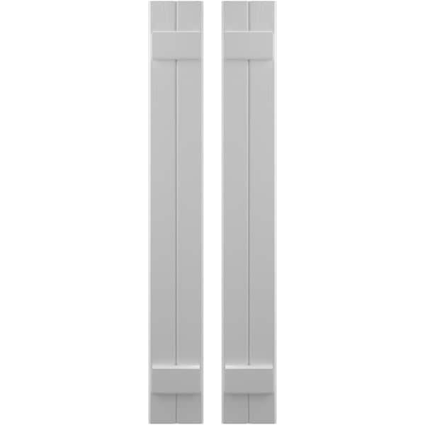 Ekena Millwork Americraft 2-Board (2 Batten) Exterior Real Wood Joined Board-n-Batten Shutters, ARW101BB207X63PRH - ARW101BB207X63PRH