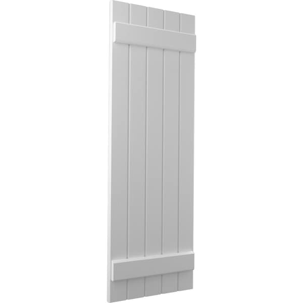 Ekena Millwork Americraft 5-Board (2 Batten) Exterior Real Wood Joined Board-n-Batten Shutters, ARW101BB518X59PRH - ARW101BB518X59PRH