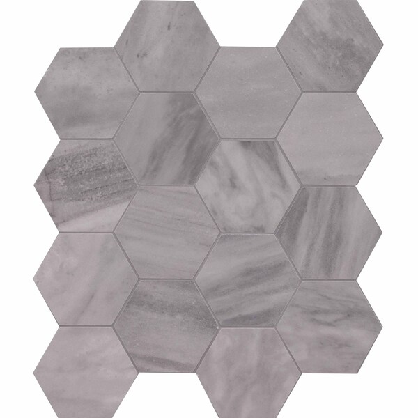 Msi Eden Bardiglio 3 In. X 3 In. Hexagon Porcelain Matte Floor And Wall Tile, 8PK - ZOR-PT-0411