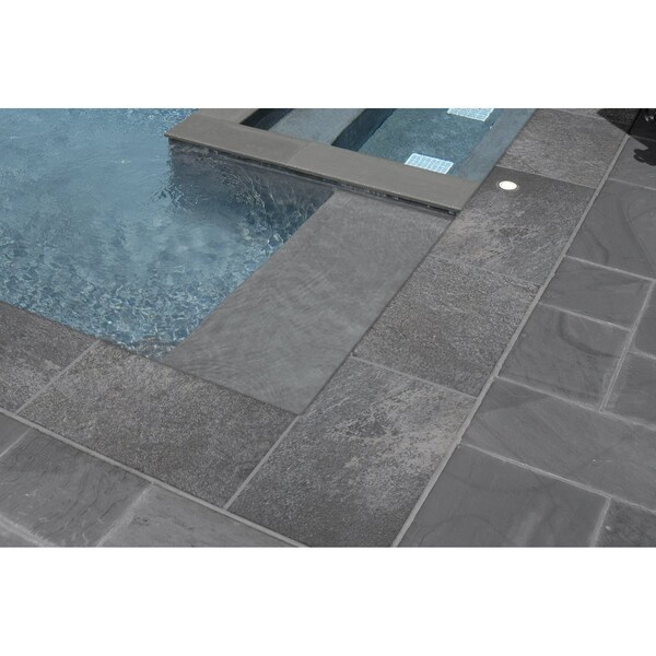 Msi Quarzo Gray 13 in.  X 24 in.  Glazed Porcelain Pool Coping, 2PK - ZOR-LSC-0080