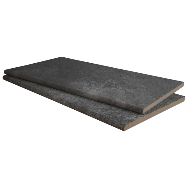 Msi Quarzo Gray 13 in.  X 24 in.  Glazed Porcelain Pool Coping, 2PK - ZOR-LSC-0080