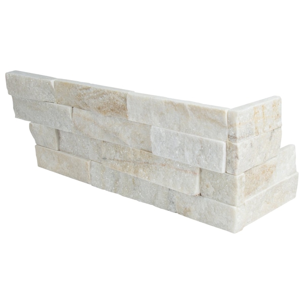 Msi Arctic Golden Split Face Ledger Corner  6 in.  X 18 in.  Quartzite Wall Tile, 6PK - ZOR-PNL-0124