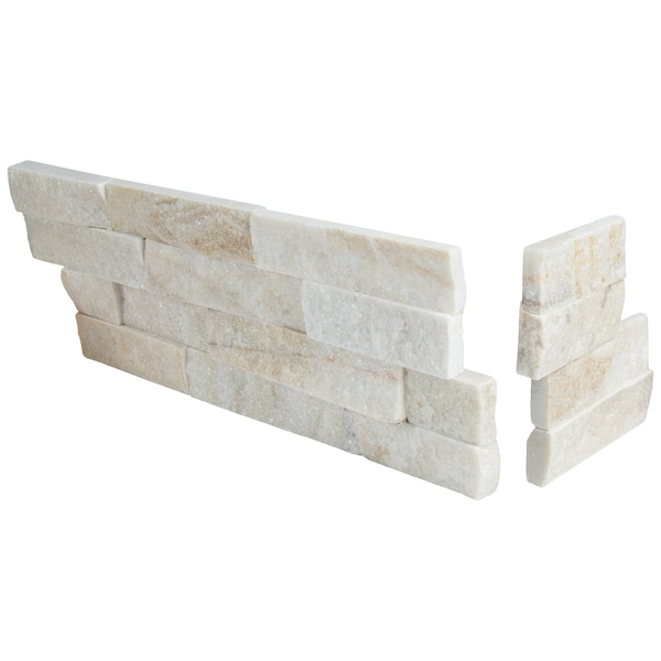 Msi Arctic Golden Split Face Ledger Corner  6 in.  X 18 in.  Quartzite Wall Tile, 6PK - ZOR-PNL-0124
