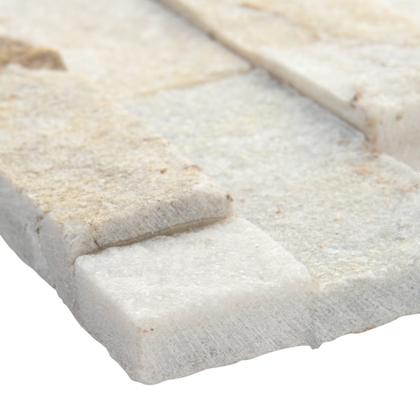 Msi Arctic Golden Split Face Ledger Corner  6 in.  X 18 in.  Quartzite Wall Tile, 6PK - ZOR-PNL-0124