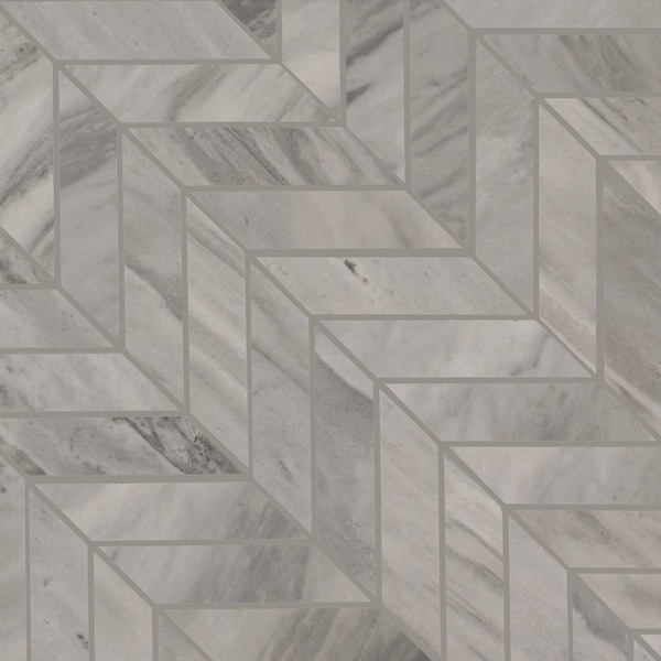 Msi Eden Bardiglio Chevron 12 In. X 15 In. Porcelain Matte Floor And Wall Tile, 8PK - ZOR-PT-0412