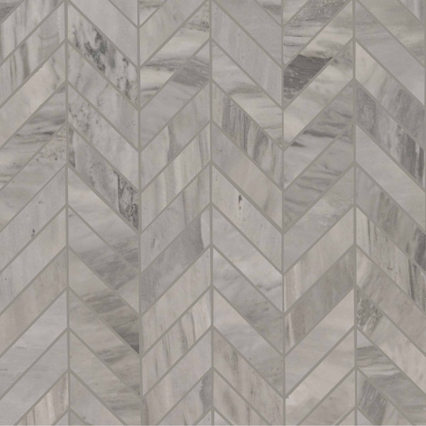 Msi Eden Bardiglio Chevron 12 In. X 15 In. Porcelain Matte Floor And Wall Tile, 8PK - ZOR-PT-0412