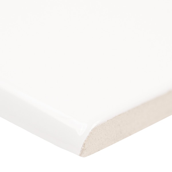 Msi Metro White Bullnose 4'' X 16'' Glossy Ceramic Wall Tile, 25PK - ZOR-PT-TR-0256