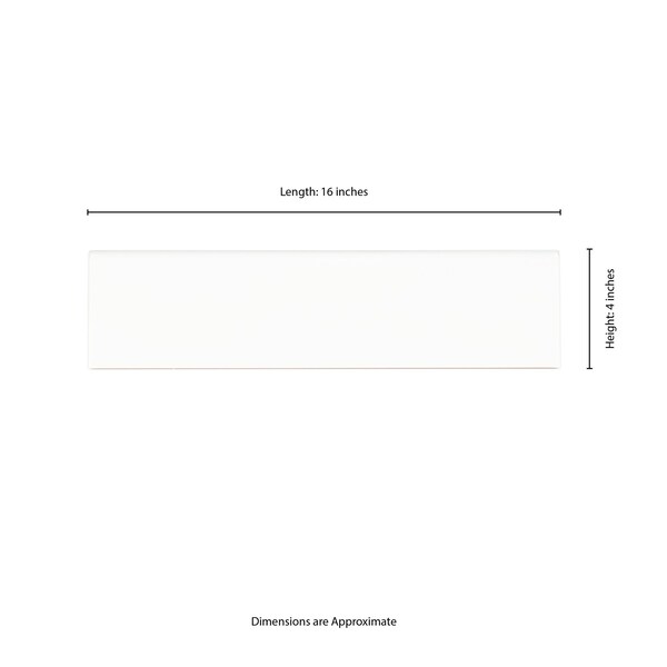 Msi Metro White Bullnose 4'' X 16'' Glossy Ceramic Wall Tile, 25PK - ZOR-PT-TR-0256