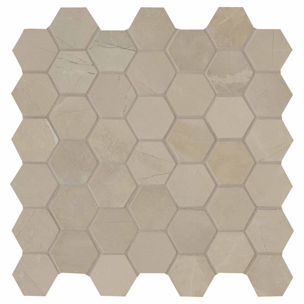 Msi Sande Cream 12 In. X 12In. Hexagon Matte Porcelain Tile, 8PK - ZOR-PT-0237