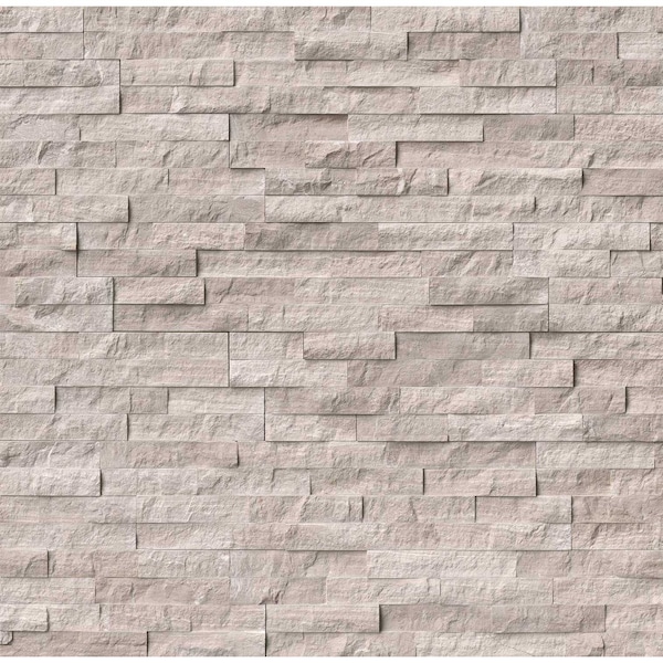 Msi Gray Oak Split Face Ledger Corner 6 in.  X 18 in.  Marble Wall Tile, 6PK - ZOR-PNL-0116