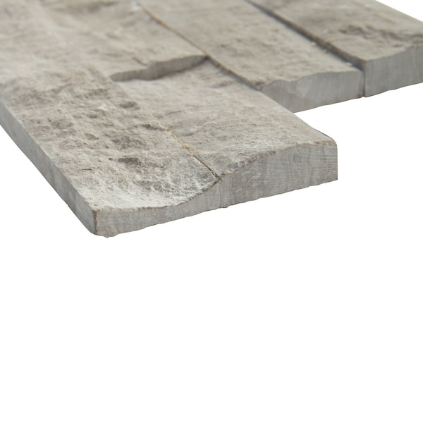 Msi Gray Oak Split Face Ledger Corner 6 in.  X 18 in.  Marble Wall Tile, 6PK - ZOR-PNL-0116