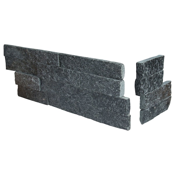 Msi Coal Canyon Splitface Ledger Corner 6 in.  X 18 in.  Natural Quartzite Wall Tile, 6PK - ZOR-PNL-0126