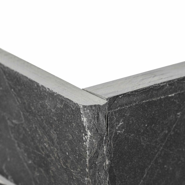 Msi Premium Black Splitface Ledger Corner 9'' x 18'' Slate Wall Tile, 4PK - ZOR-PNL-0161