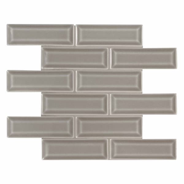 Msi Dove Gray Beveled 12 In. X 12 In. X 10 Mm Ceramic Mesh-Mounted Mosaic Wall Tile, 10PK - ZOR-MD-0165