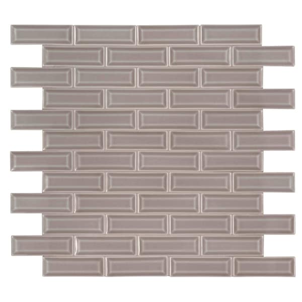Msi Dove Gray Beveled 12 In. X 12 In. X 10 Mm Ceramic Mesh-Mounted Mosaic Wall Tile, 10PK - ZOR-MD-0165