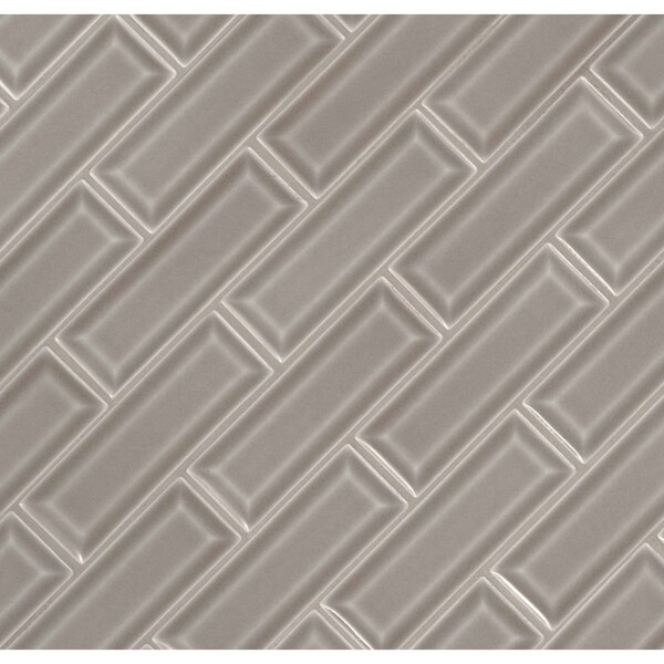 Msi Dove Gray Beveled 12 In. X 12 In. X 10 Mm Ceramic Mesh-Mounted Mosaic Wall Tile, 10PK - ZOR-MD-0165