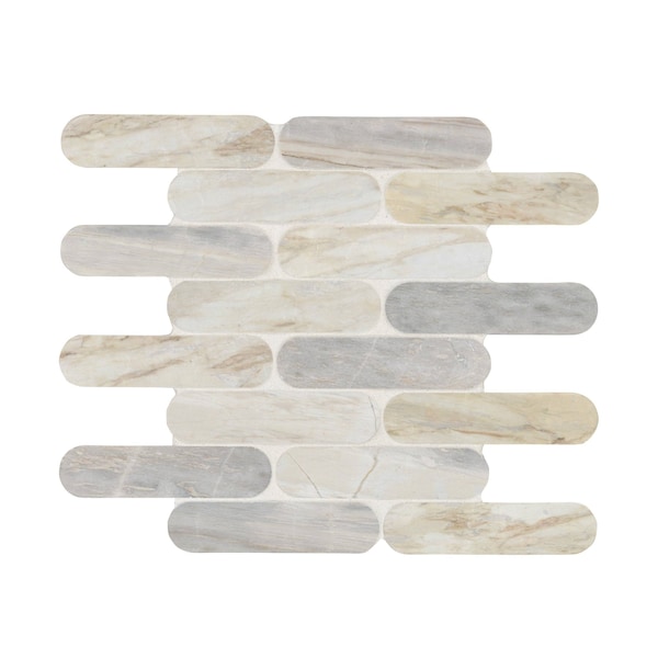 Msi Angora Ellipse Sample Polihsed Marble Mosaic Floor And Wall Tile - ZOR-MD-0617-SAM
