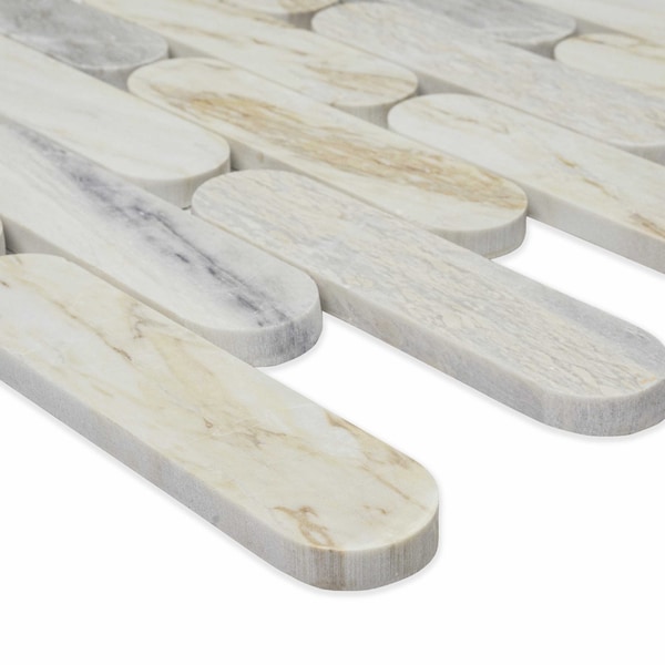 Msi Angora Ellipse Sample Polihsed Marble Mosaic Floor And Wall Tile - ZOR-MD-0617-SAM