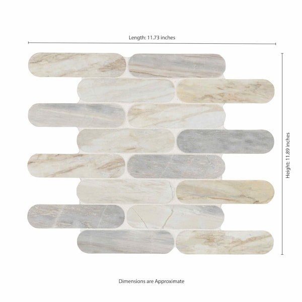 Msi Angora Ellipse Sample Polihsed Marble Mosaic Floor And Wall Tile - ZOR-MD-0617-SAM