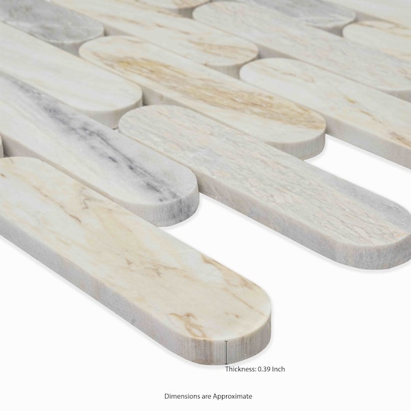 Msi Angora Ellipse Sample Polihsed Marble Mosaic Floor And Wall Tile - ZOR-MD-0617-SAM