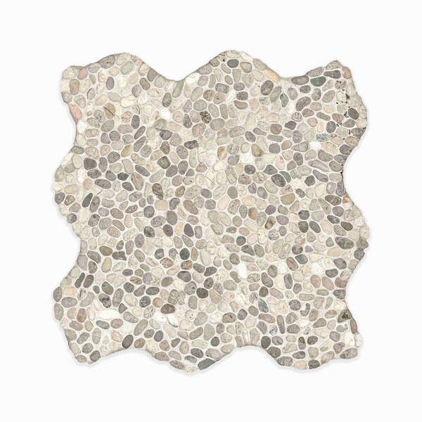 Msi Ivory White Mini Pebble 12  in. X 12  in. Tumbled Marble Mosaic Floor And Wall Tile, 10PK - ZOR-MD-0630
