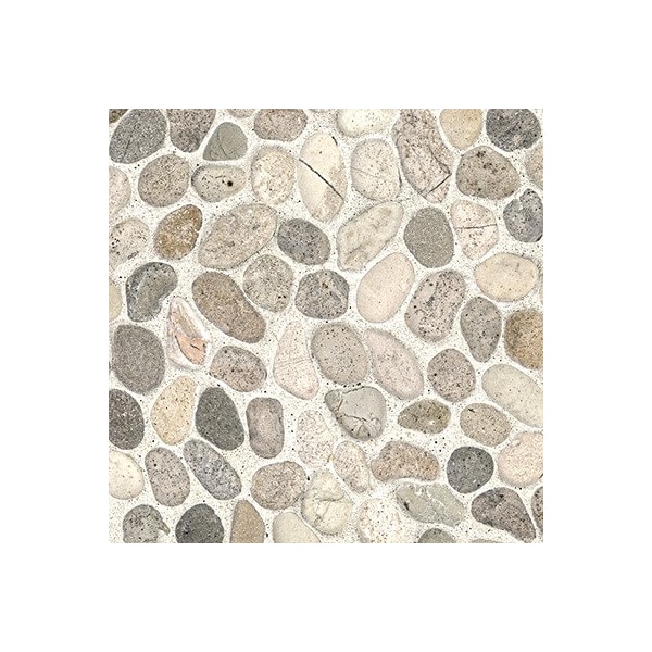 Msi Ivory White Mini Pebble 12  in. X 12  in. Tumbled Marble Mosaic Floor And Wall Tile, 10PK - ZOR-MD-0630