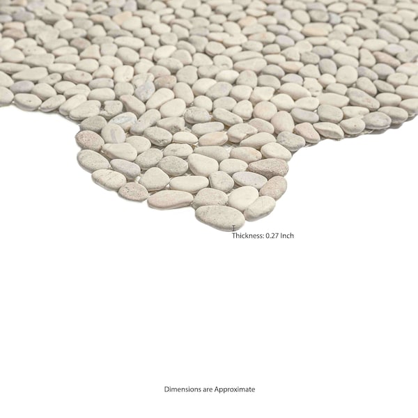 Msi Ivory White Mini Pebble 12  in. X 12  in. Tumbled Marble Mosaic Floor And Wall Tile, 10PK - ZOR-MD-0630