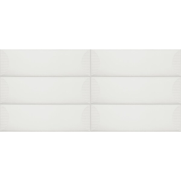 Daltile Stencil 4in x 12in Glazed Porcelain Half Moon Wall Tile 5.81 SQFT Per Carton, 20PK - SC32RCT412HFMMT
