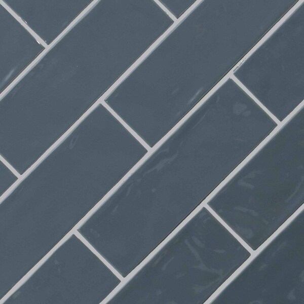 Msi Urbano Navy SAMPLE Glossy Ceramic White Subway Tile - ZOR-PT-TR-0202-SAM
