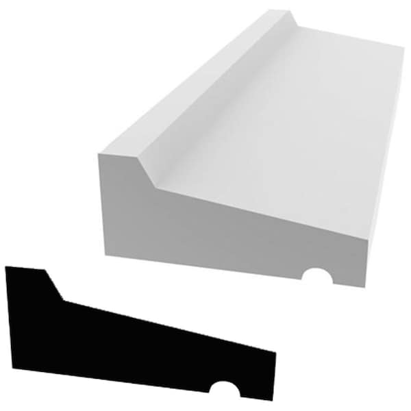 Ekena Millwork LWM187 - 2"H x 5/8"P x 96"L Drip Cap Moulding, PVC - LWM187X96SWPV