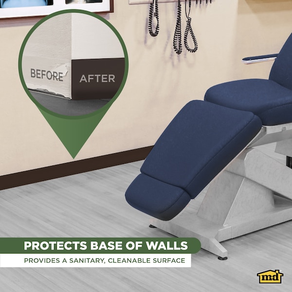 Zoro Select Wall Base Molding, PVC Vinyl, Brown, 720 in L, 4 in H - 2RRX1