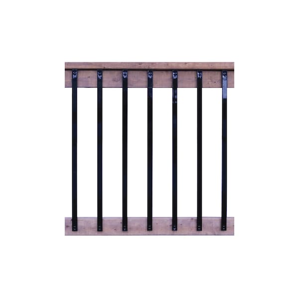 Nuvo Iron 32in LONG x 1in WIDE BLACK RECTANGULAR GALVANIZED STEEL BALUSTERS, 10PK - RCTB32