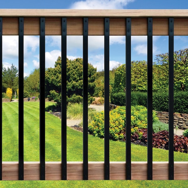 Nuvo Iron 32in LONG x 1in WIDE BLACK RECTANGULAR GALVANIZED STEEL BALUSTERS, 10PK - RCTB32