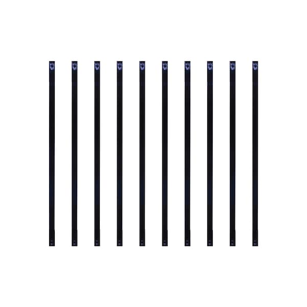Nuvo Iron 32in LONG x 1in WIDE BLACK RECTANGULAR GALVANIZED STEEL BALUSTERS, 10PK - RCTB32